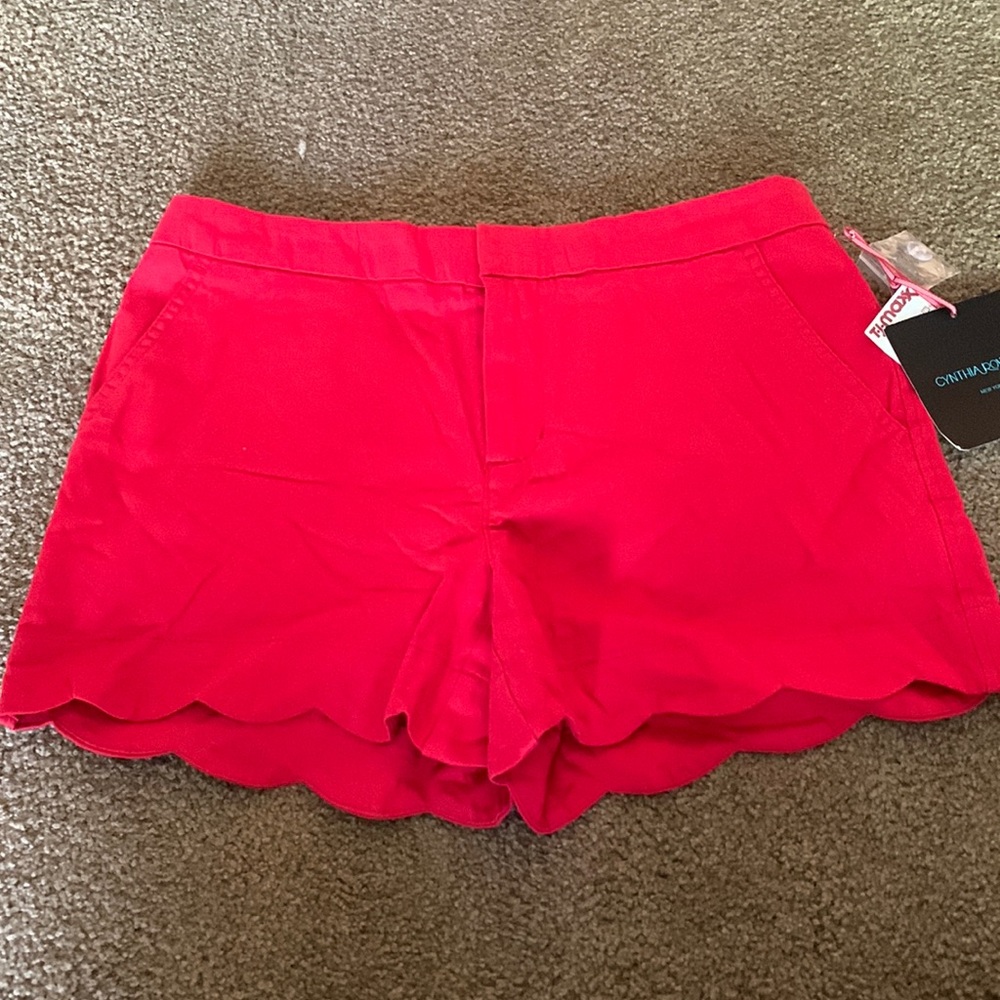 Red dress shorts